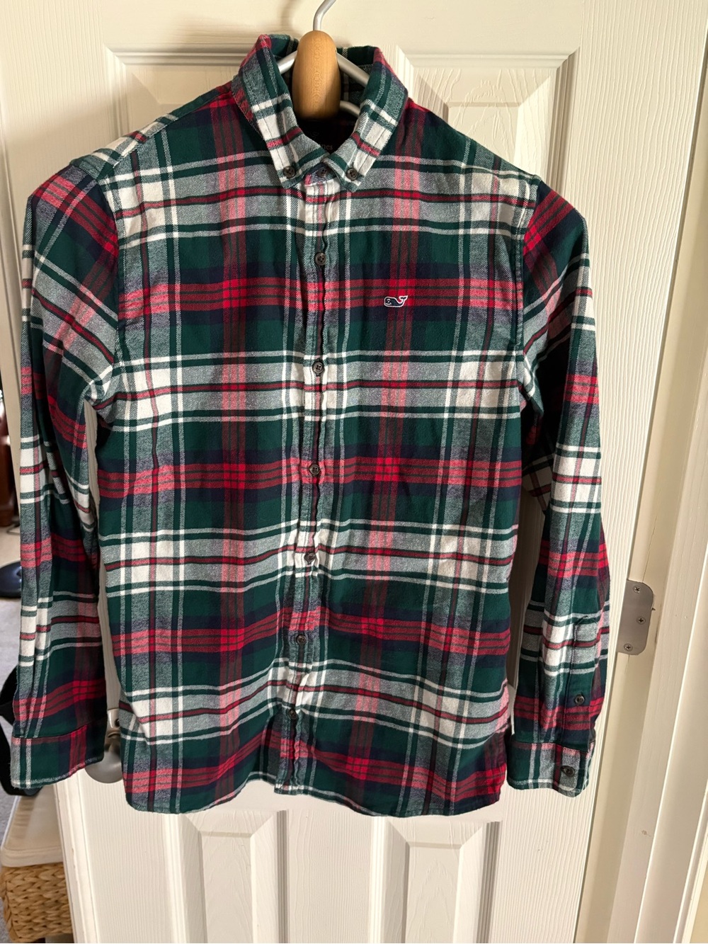 Vineyard Vines Green, Red & White Plaid Button-Down Shirt